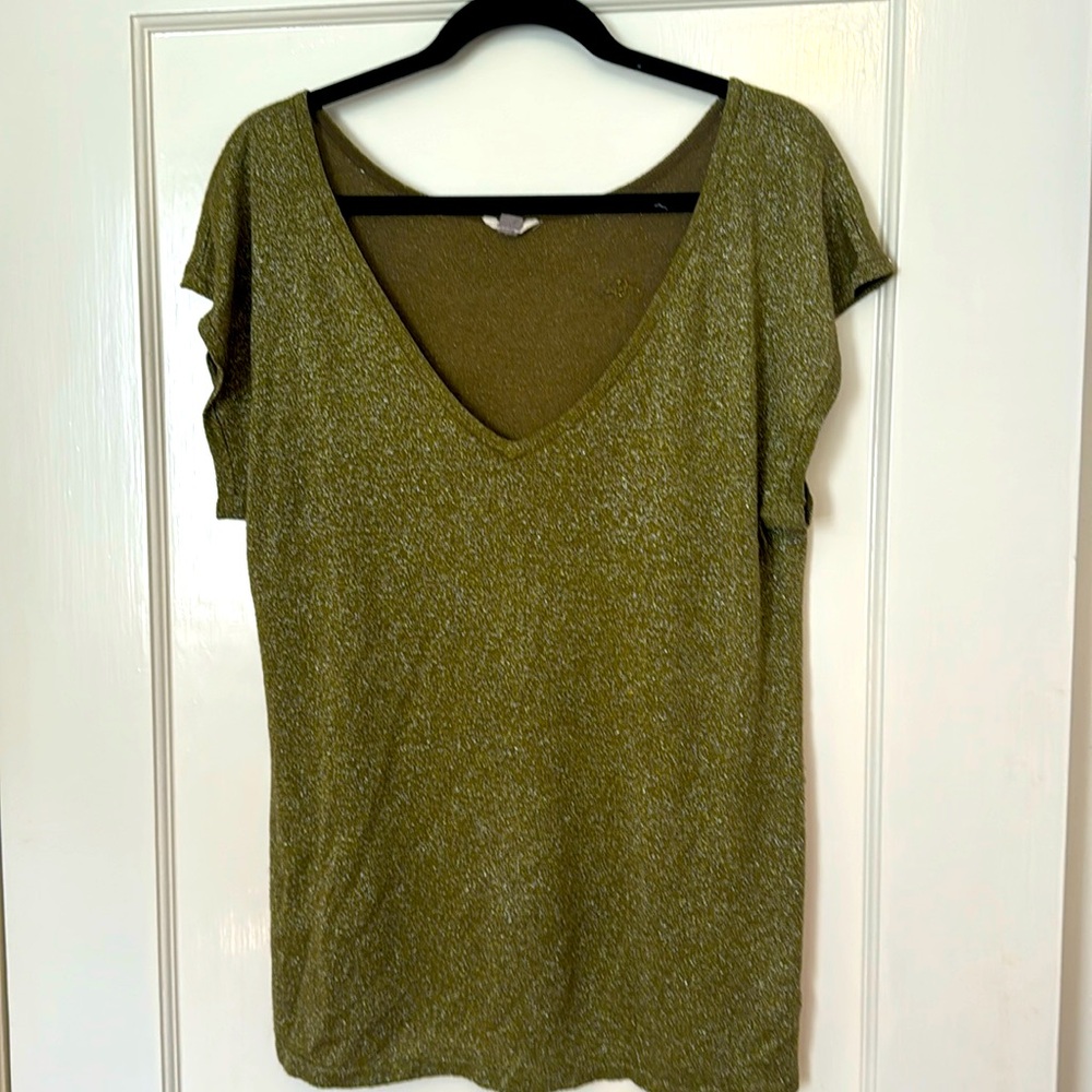 Subtle shimmer green top